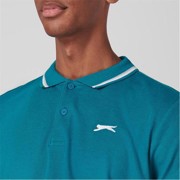 SLAZENGER TIPPED PIQUE POLO SHIRT T SHIRT GOLF TENNIS S M L XL XXL 2XL 3XL 4XL