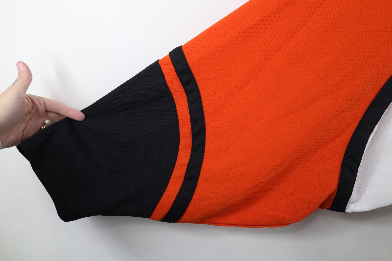 Vintage 90s CCM Mens XL Soul Patch Mesh Hockey Jersey Orange White Polyester