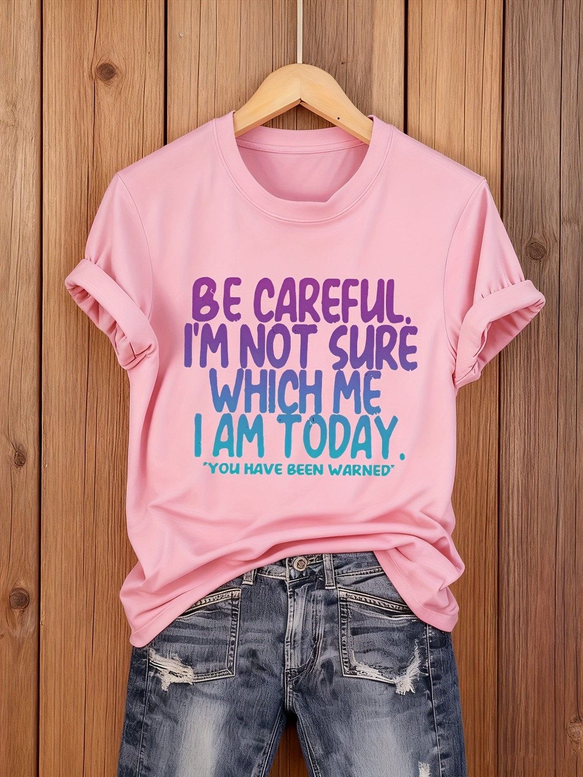Women&rsquo;S Funny « I&rsquo;m Not Sure Which Me I Am Today » T-Shirt Crew Neck Printed Tee ♪