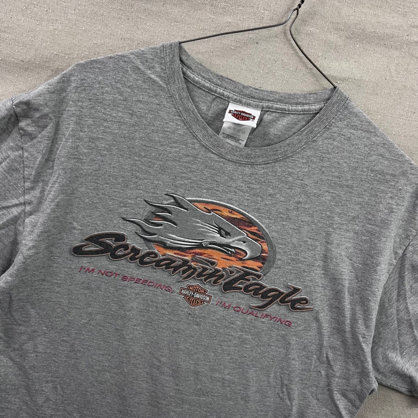 Harley Davidson Screamin Eagle T-Shirt Gray Tallahassee FL Hanes Beefy Mens L