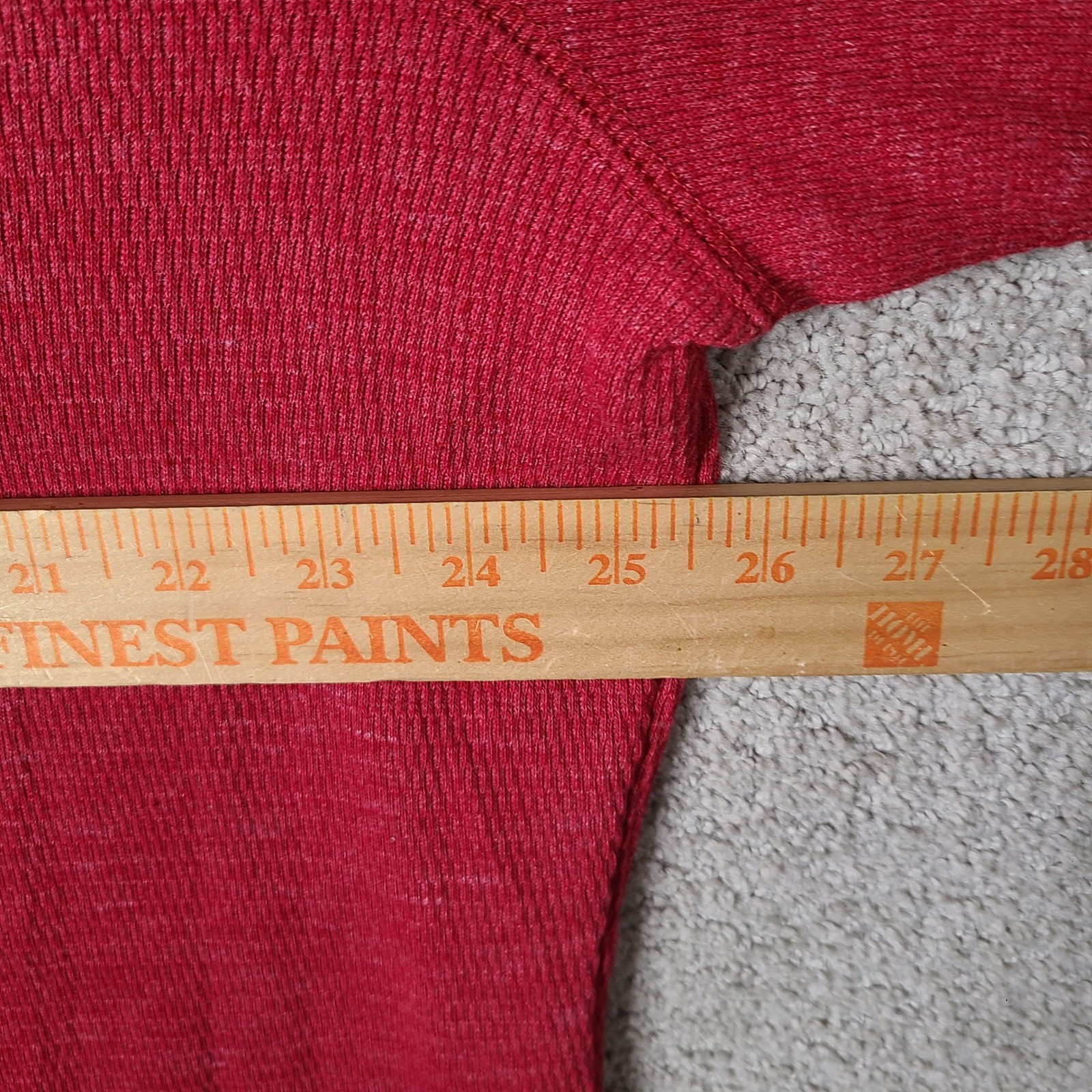 George Shirt Mens XXL Red Waffle Knit Henley Long Sleeve Cotton Blend Thermal