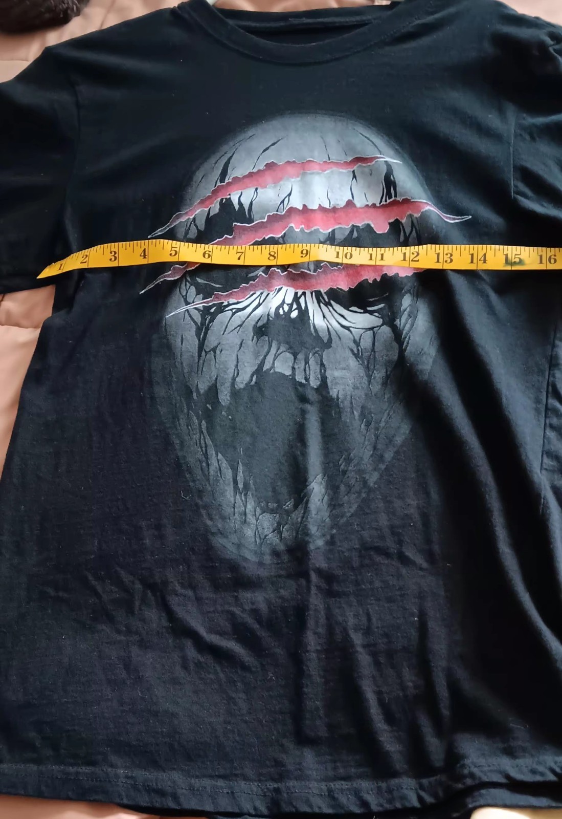 Halloween Brooklyn Vertical Black Skull Horror T Shirt Size M