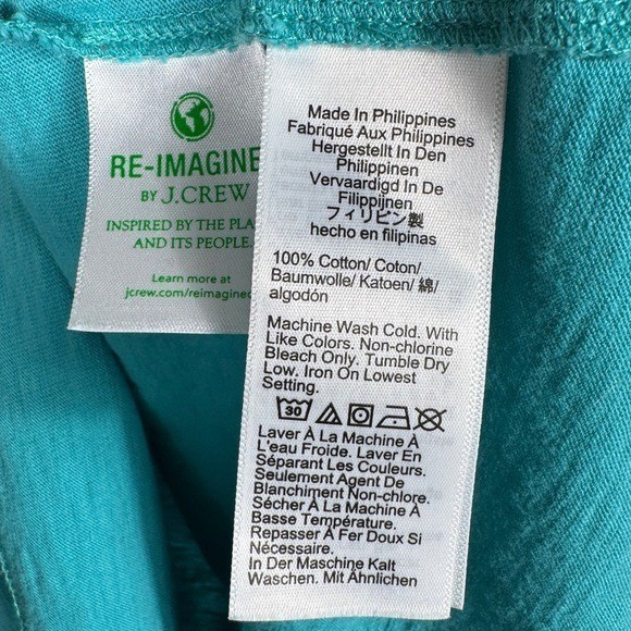 J.Crew Slub Cotton Pocket Tee, Aquatic Blue, Size XL