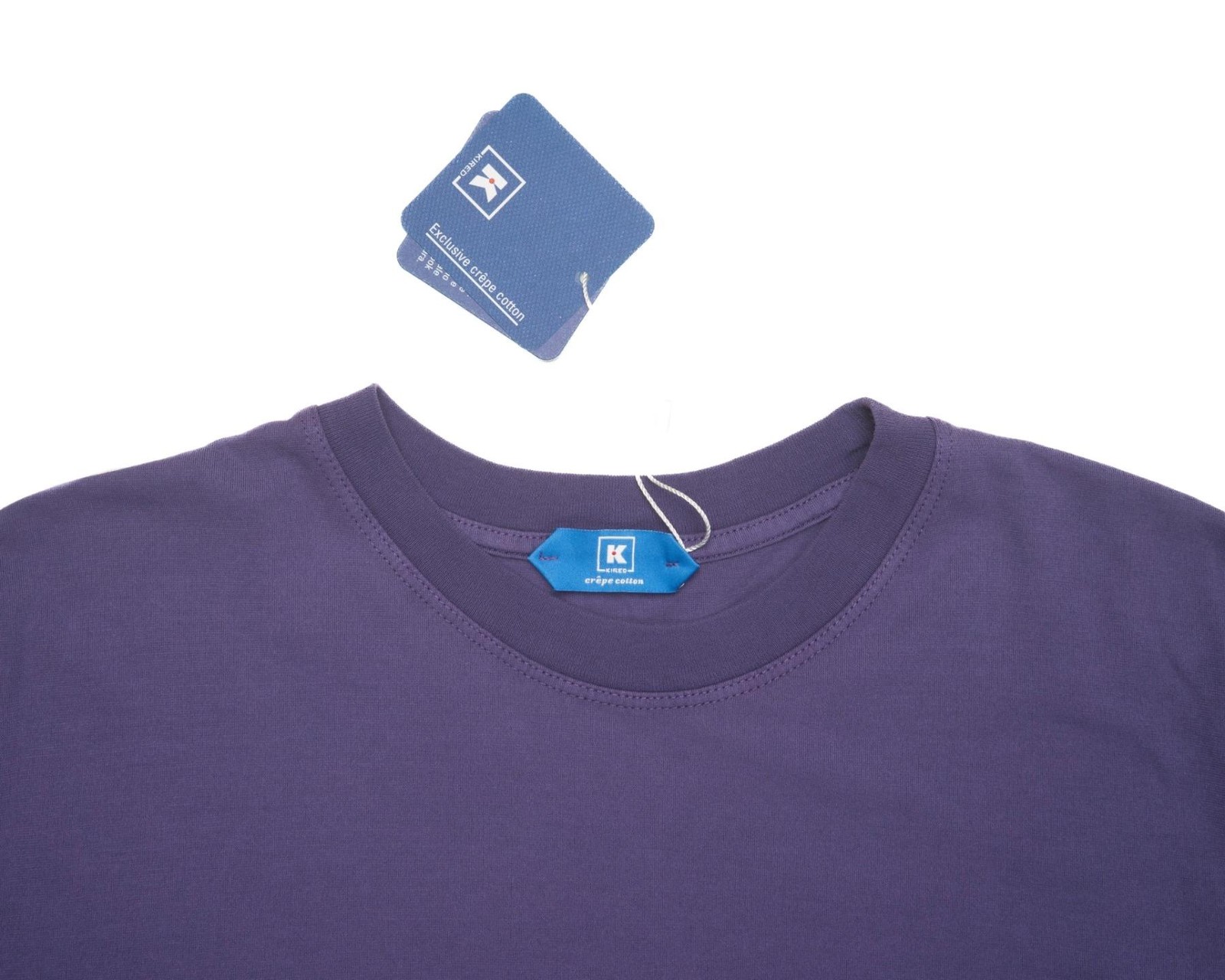Kired by Kiton $295 NWT Crepe Cotton Short Sleeve Purple Slim T-Shirt XL (54 IT)