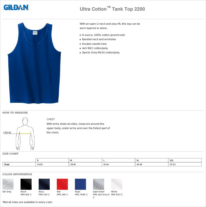 Gildan Mens Ultra Cotton Tank Top Any Size Color Gildan 2200 Tank Top