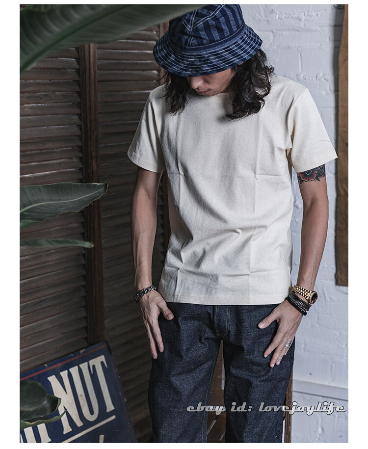 10PC NON STOCK 9oz 100% Cotton Tubular T-Shirts Mens Loose Tee Shirt Solid Color