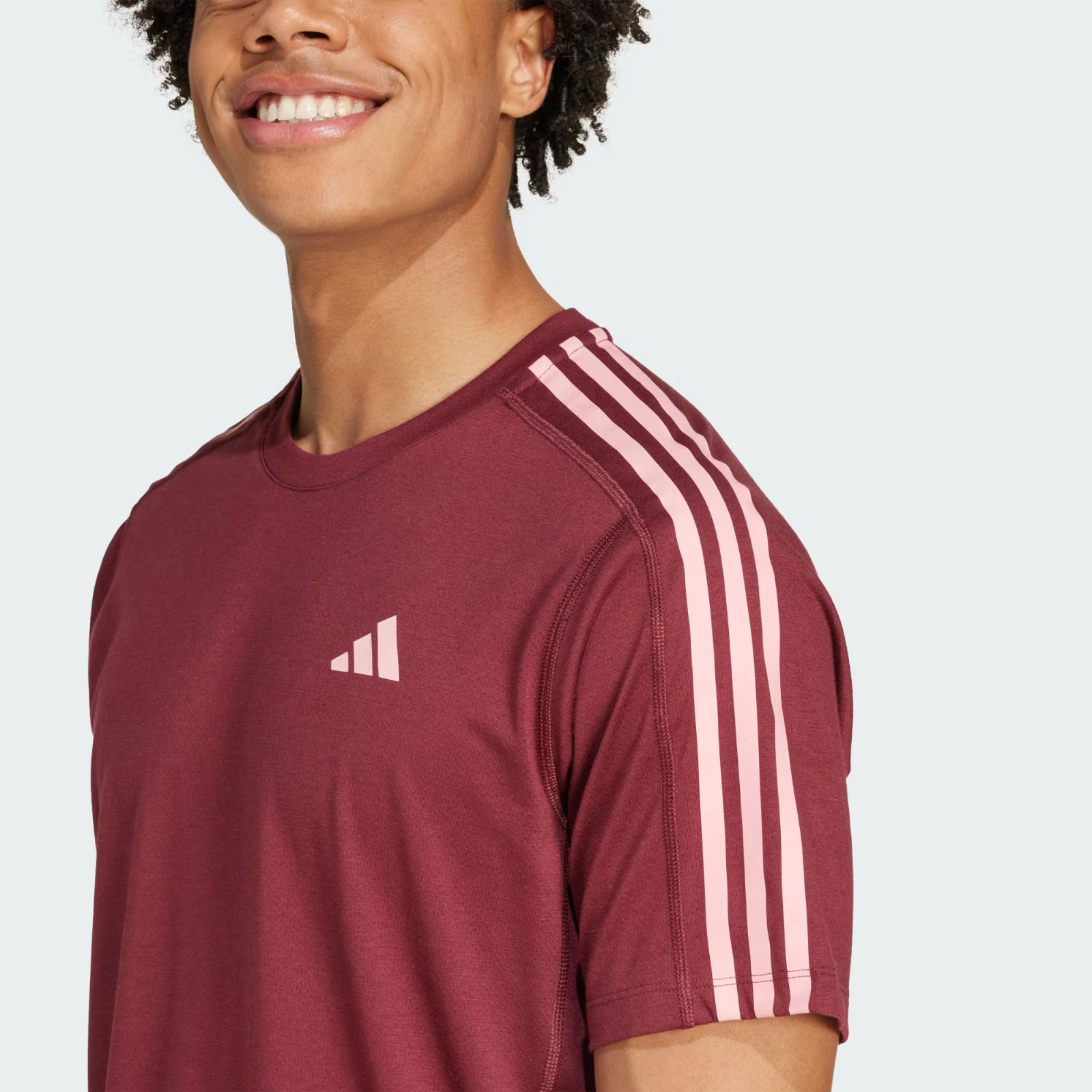 Adidas Aeroready Own the Run 3-Stripes S/S PERFORMANCE T-SHIRT SZ: 2XL 2X XXL