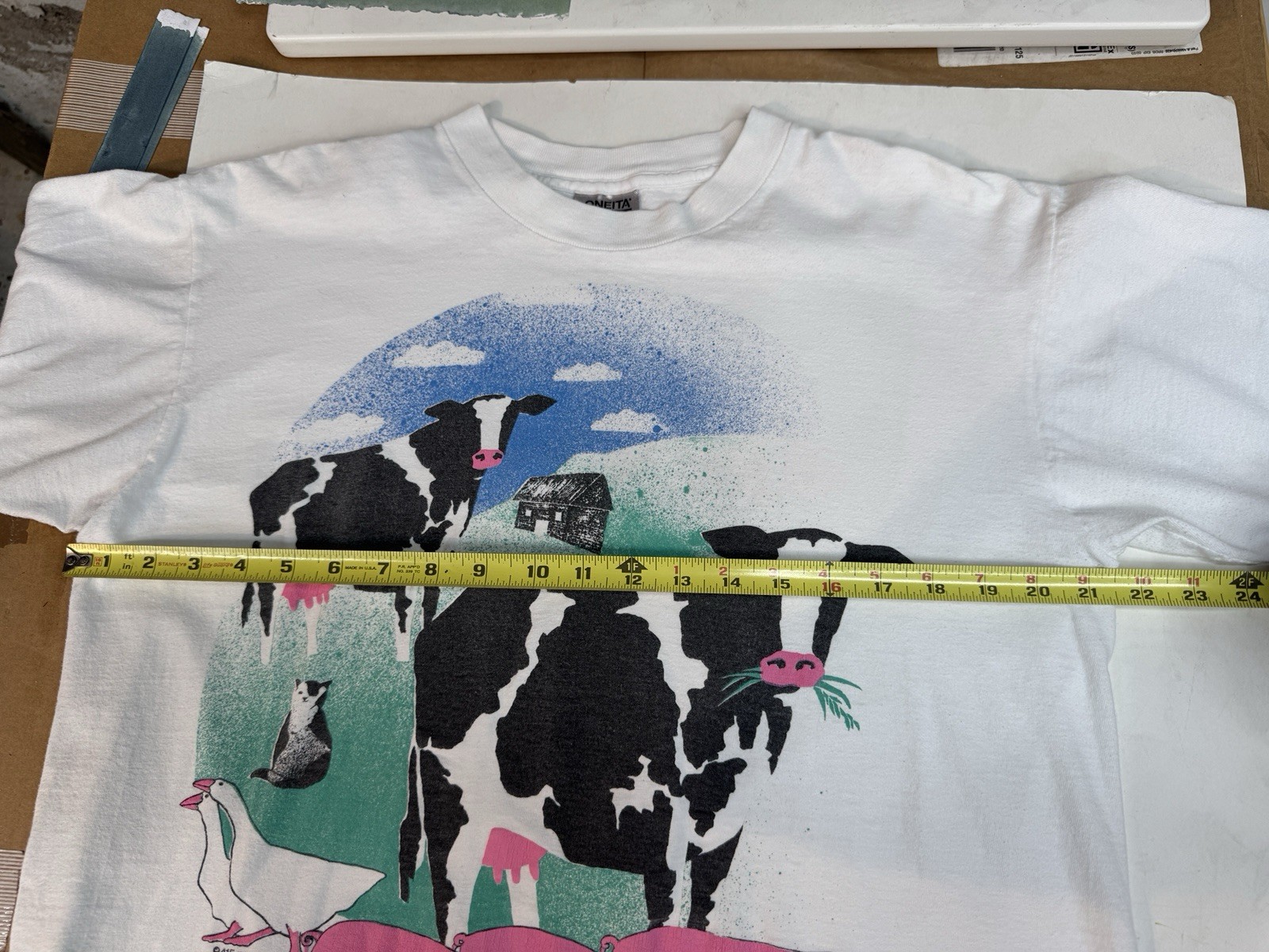 Vintage Santa Clara University SCU Tee Tshirt 1988 Cow Cat Pig Duck California