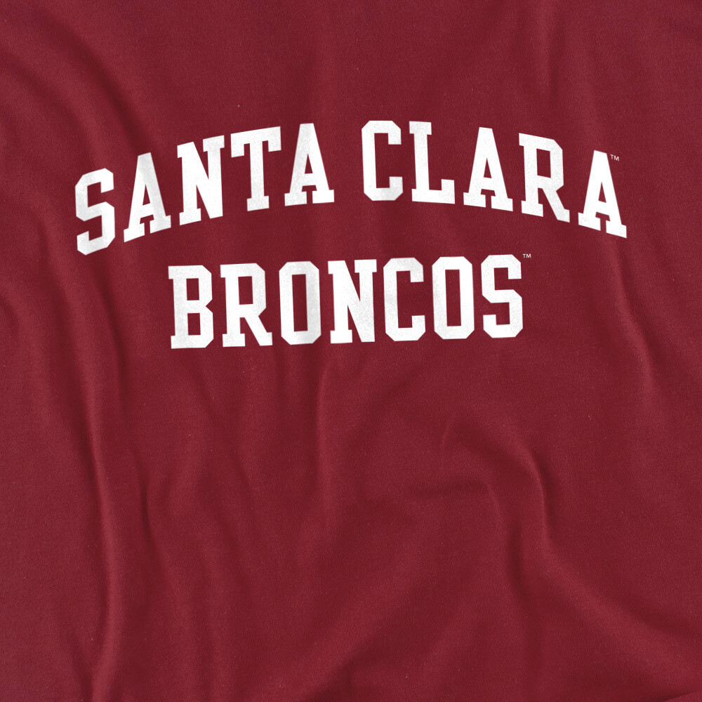 Santa Clara University Adult T-Shirt One Color Logo, Garnet, S-3XL