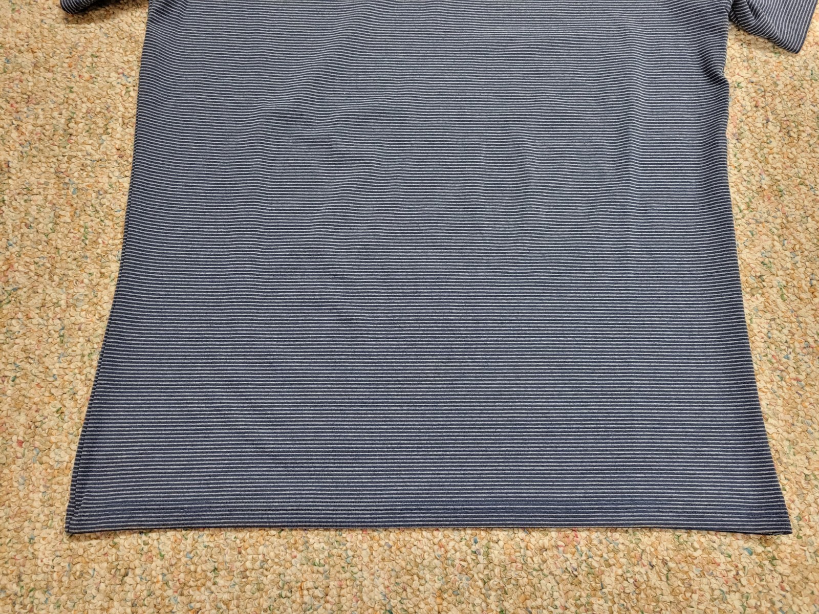 01 Algo Shirt Mens Medium Blue Striped Henley Short Sleeve Quick Dry Wicking UV