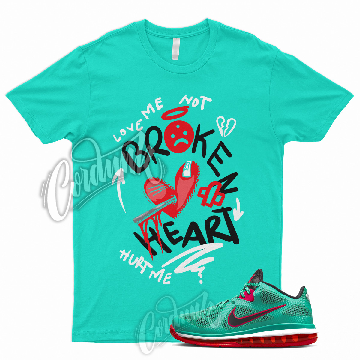 New BROKEN T Shirt for LeBron 9 Low Reverse Liverpool Green Black Action Red 1