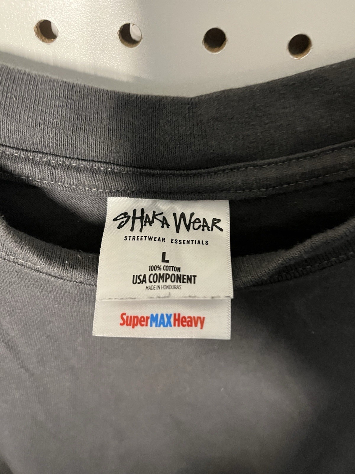 Shaka Wear Super Max Heavyweight Cotton Crew Neck Tee Gray L