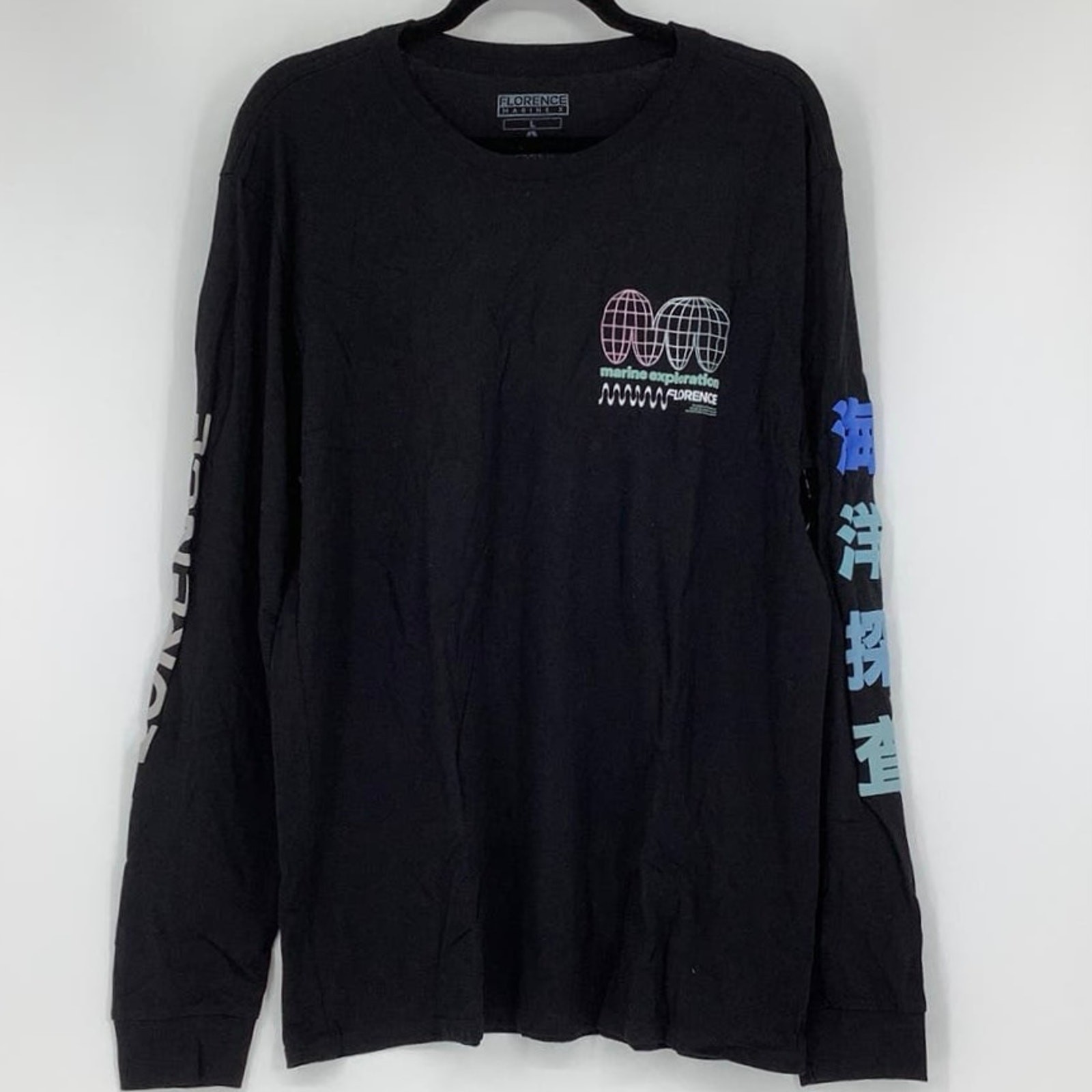 Florence Marine X Men&rsquo;s Large Black Frontier Recover Tee Long Sleeve T-Shirt M19