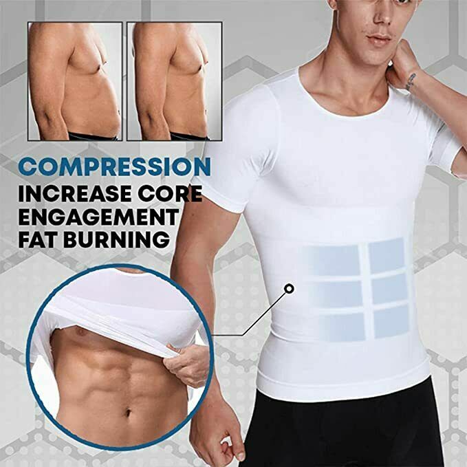 SecondSkin Men&rsquo;s Shaper Cooling T-Shirt Compression Vest Slimming Shapewear US
