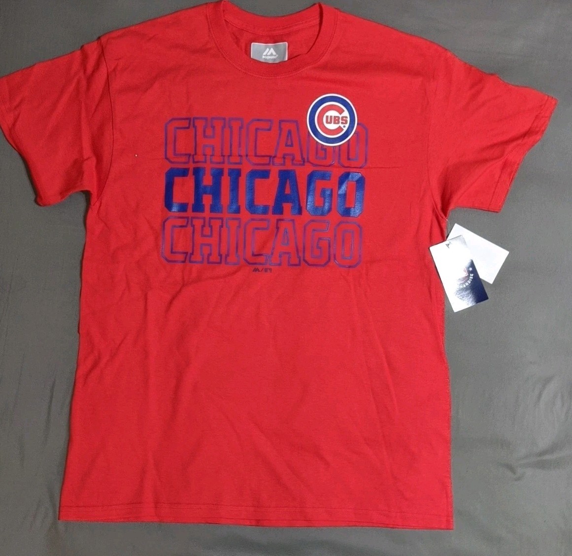 Majestic Men&rsquo;s MLB Chicago Cubs Short Sleeve Crew Neck T-Shirt, Red Large