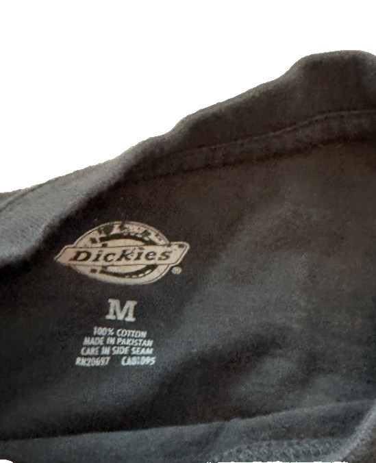 Genuine Dickies Men Short Sleeve T-Shirt Chest Pocket Worn In Grunge Skater M
