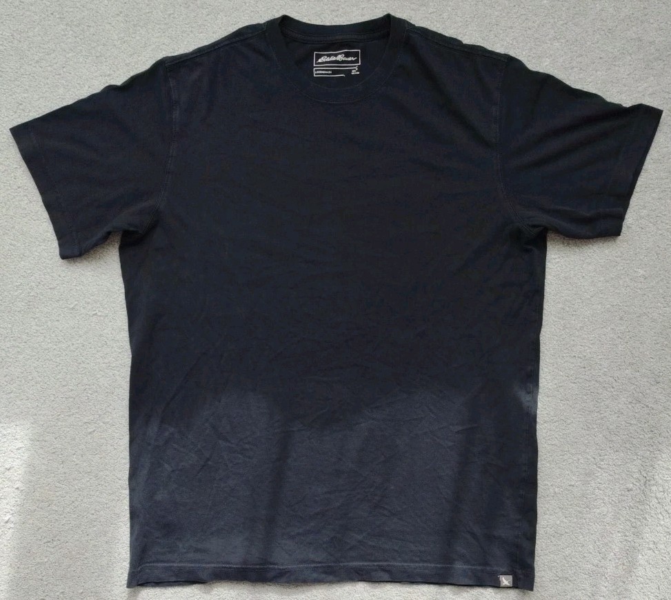 Eddie Bauer Mens Legend Wash Black 100% Cotton T-shirt Pit 23&Prime; Length 29.5&Prime;