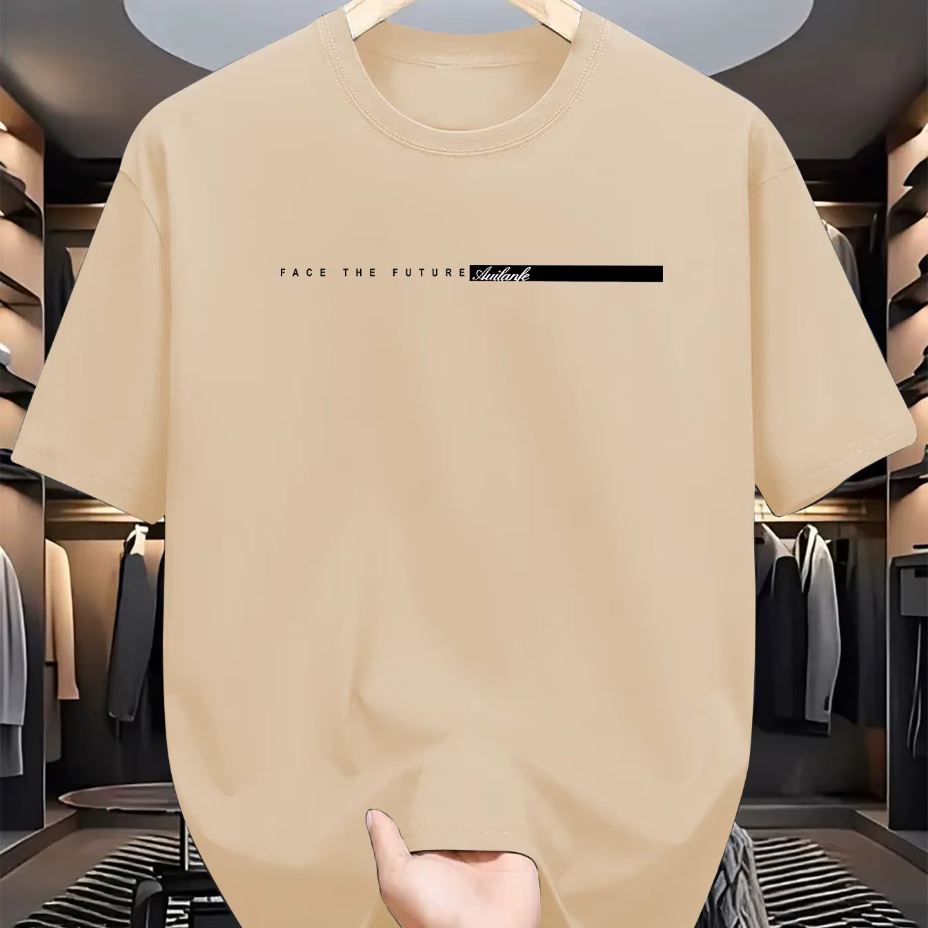 Men&rsquo;s Summer Cotton Loose Fit Letter Print T Shirt Casual Tee Tshirt Casual Gift