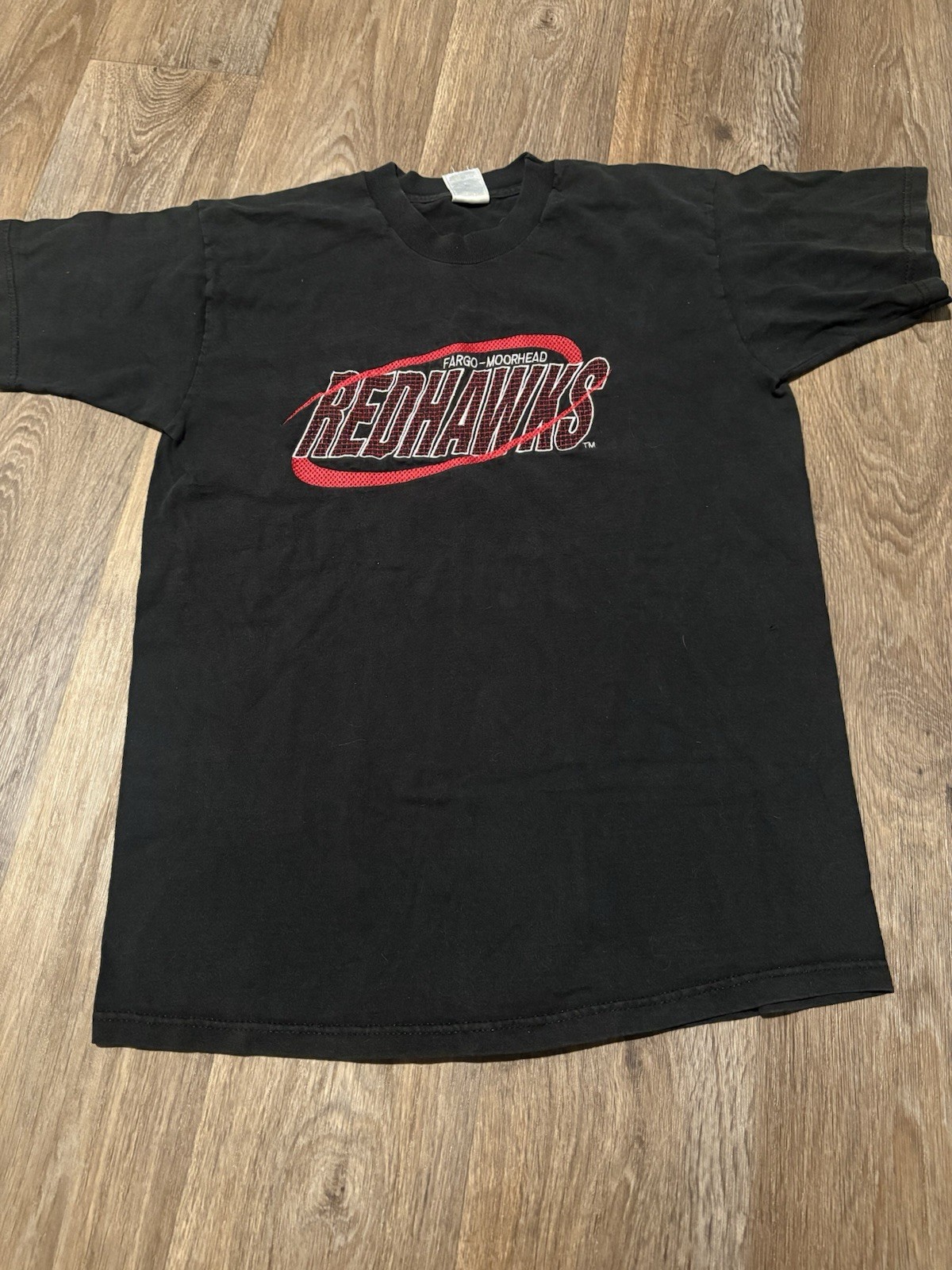 Vintage 1990s Black Fargo-Moorhead RedHawks Graphic Baseball T-Shirt – L