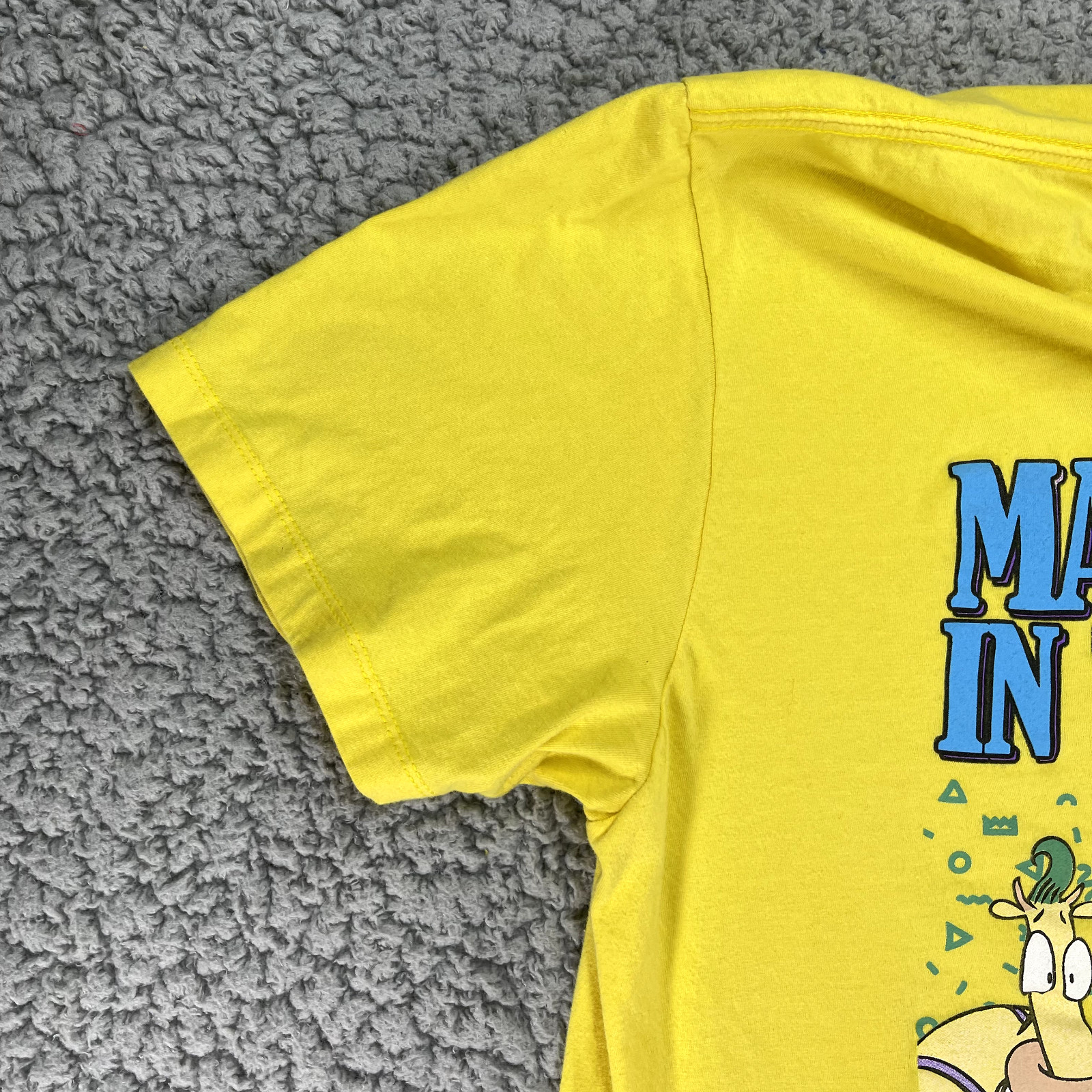 Nickelodeon 90s Cartoons Shirt Mens XL Yellow Rugrats Arnold Ren & Stimpy