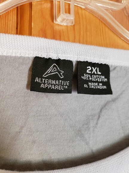 Men&rsquo;s Alternative Apparel White & Gray Jersey Shirt 2XL