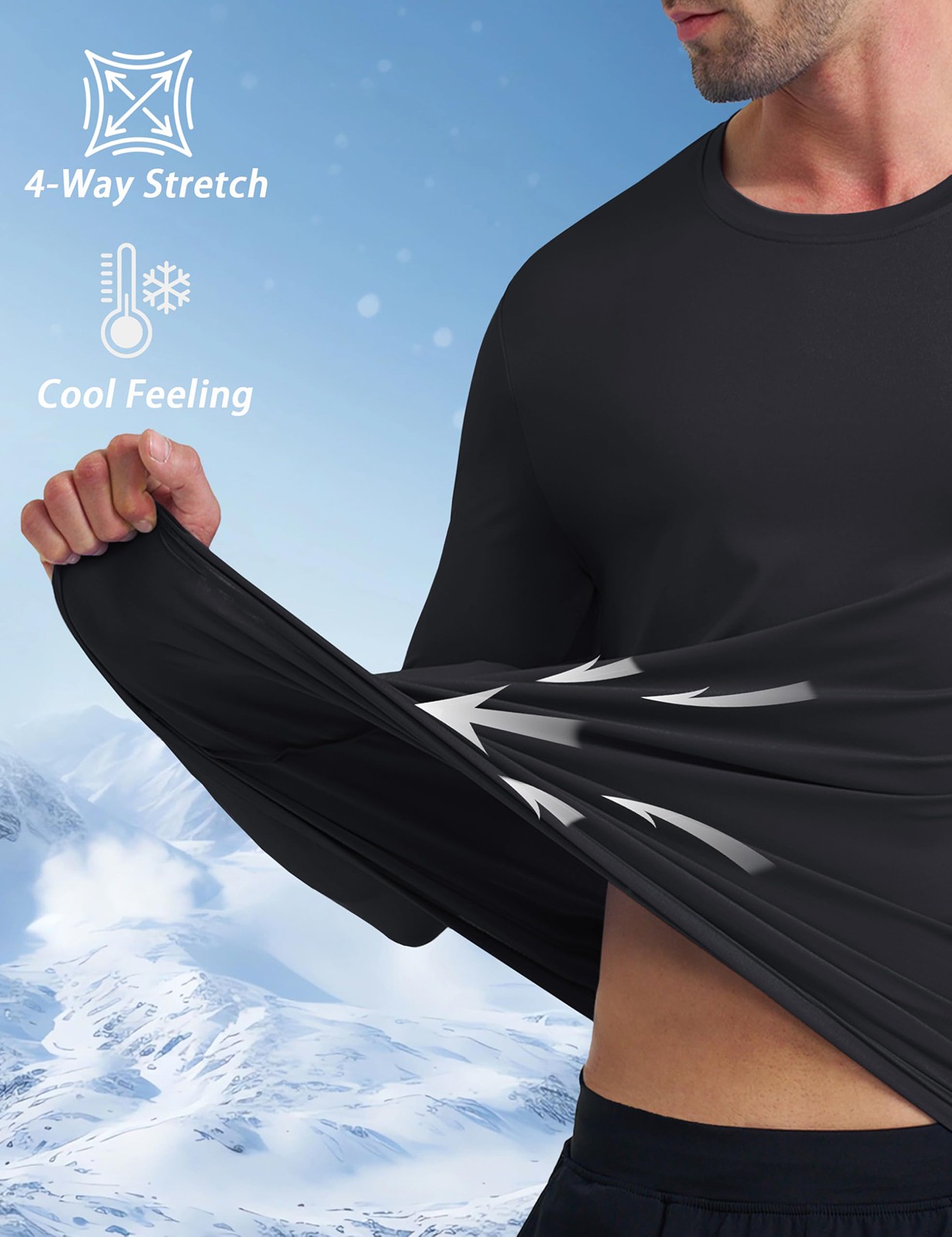 Men&rsquo;s Sun Protection T-Shirts UV SPF UPF 80+ Long Sleeve Rash Guard Fishing Tops