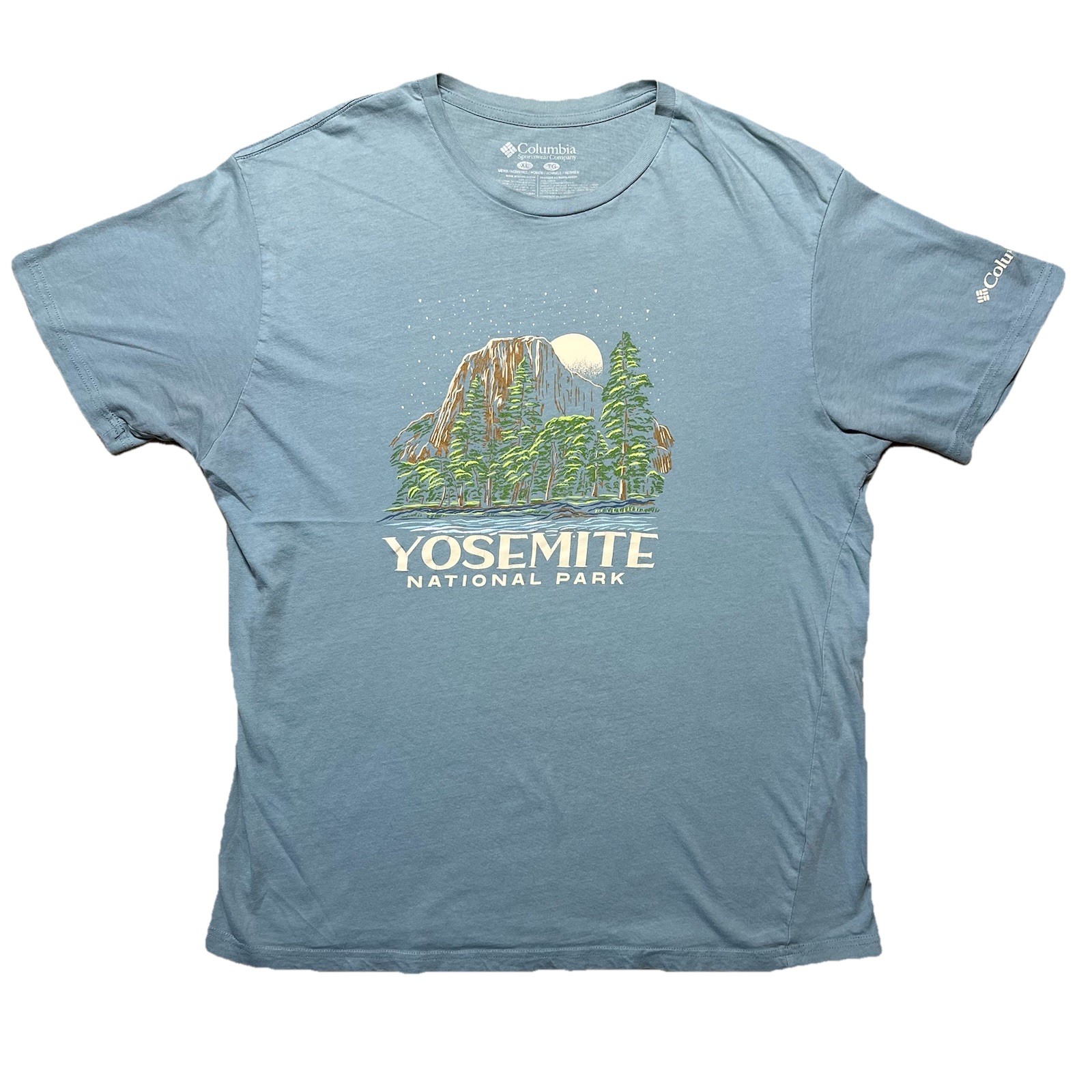Columbia Yosemite National Park T Shirt Mens XL Blue Outdoor Cotton Graphic