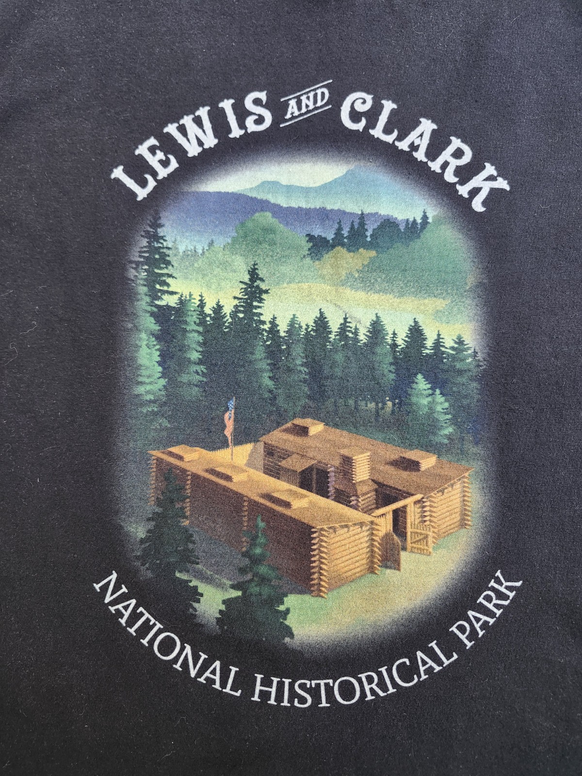 Lewis & Clark National Historical Park T-Shirt Medium Black Graphic Tee Gildan M