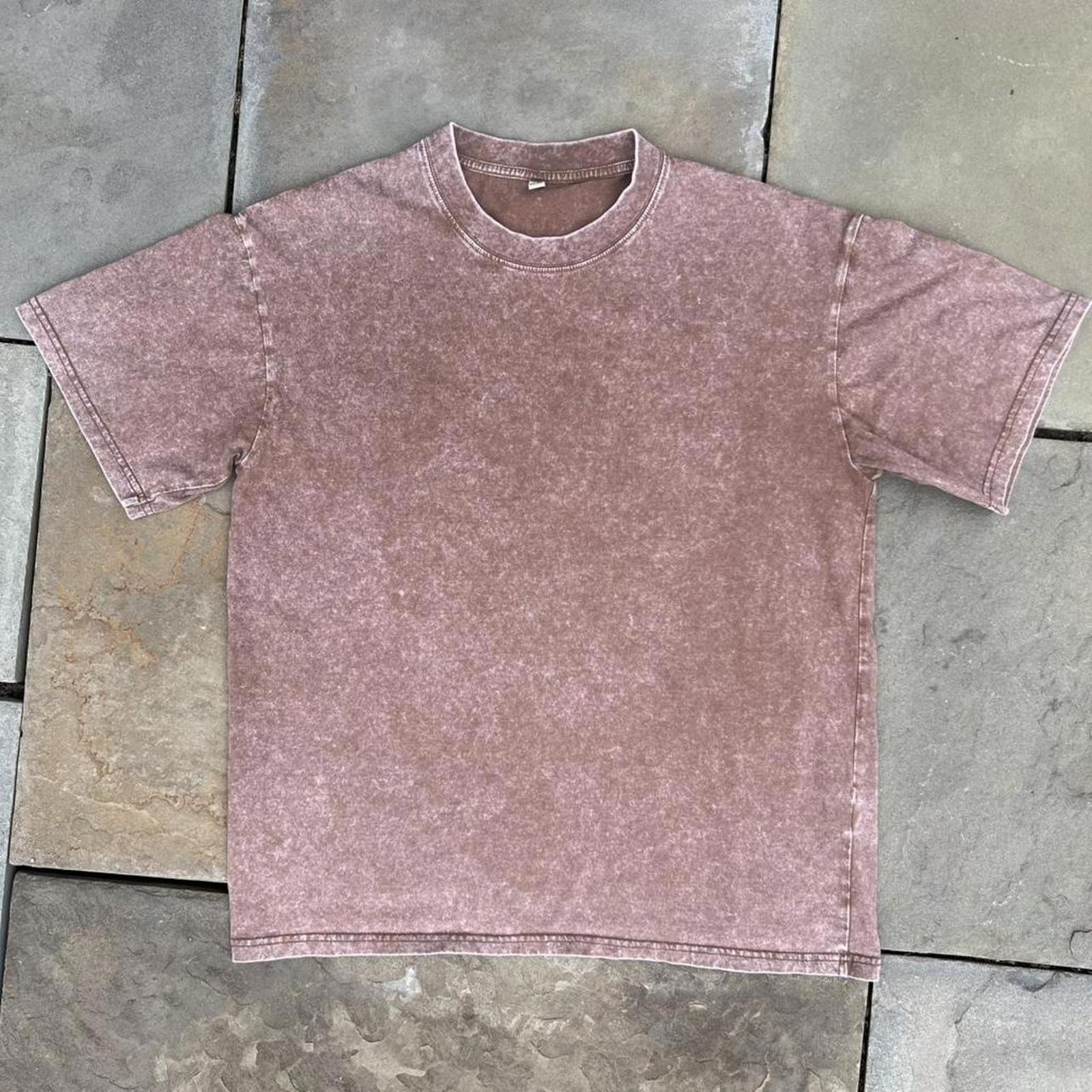 Y2K Burnt Red Color Acid Wash T-Shirt