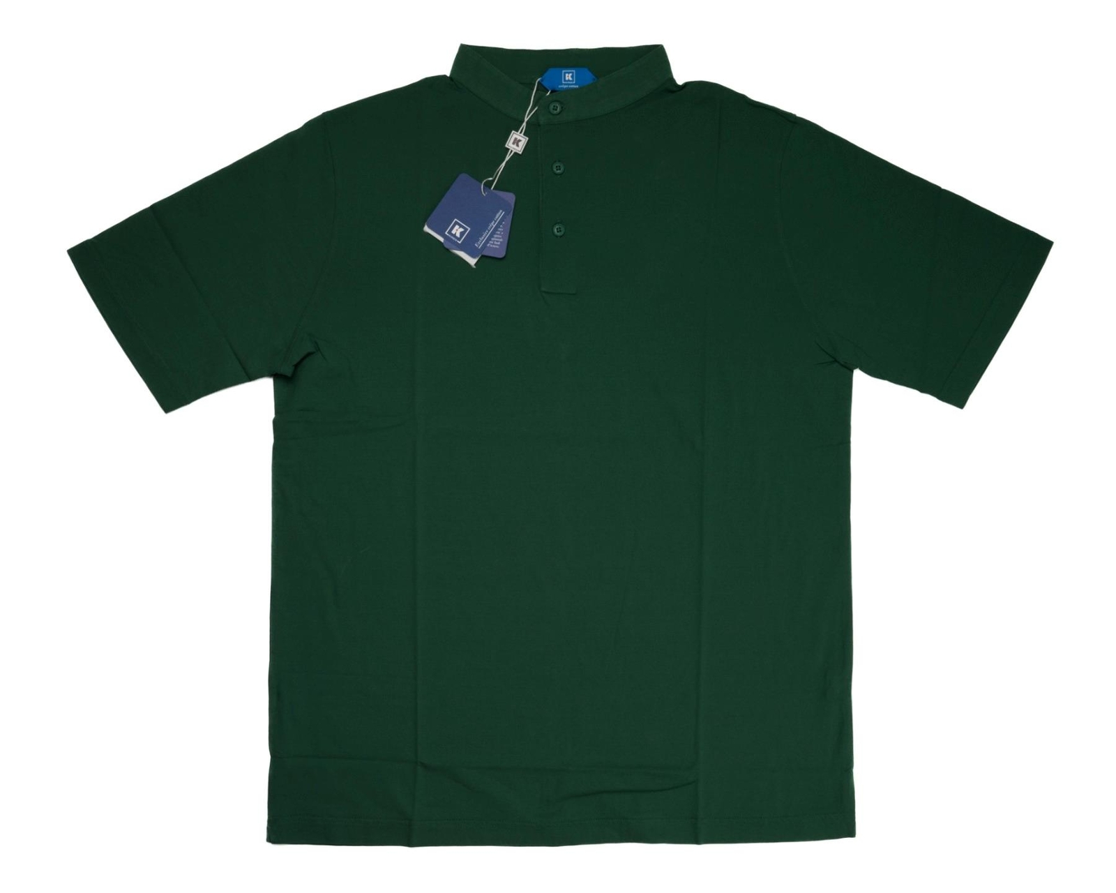 Kired by Kiton $350 NWT Green Short Sleeve Henley Shirt Crepe Cotton M (50 IT)