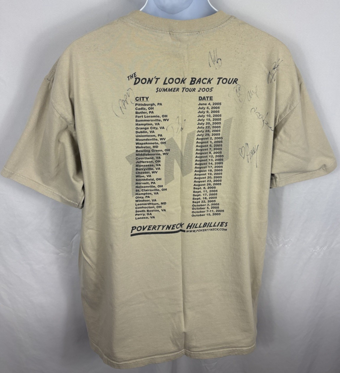 Povertyneck Hillbillies Signed Autograph Double-Sided Tour T-Shirt Size XL