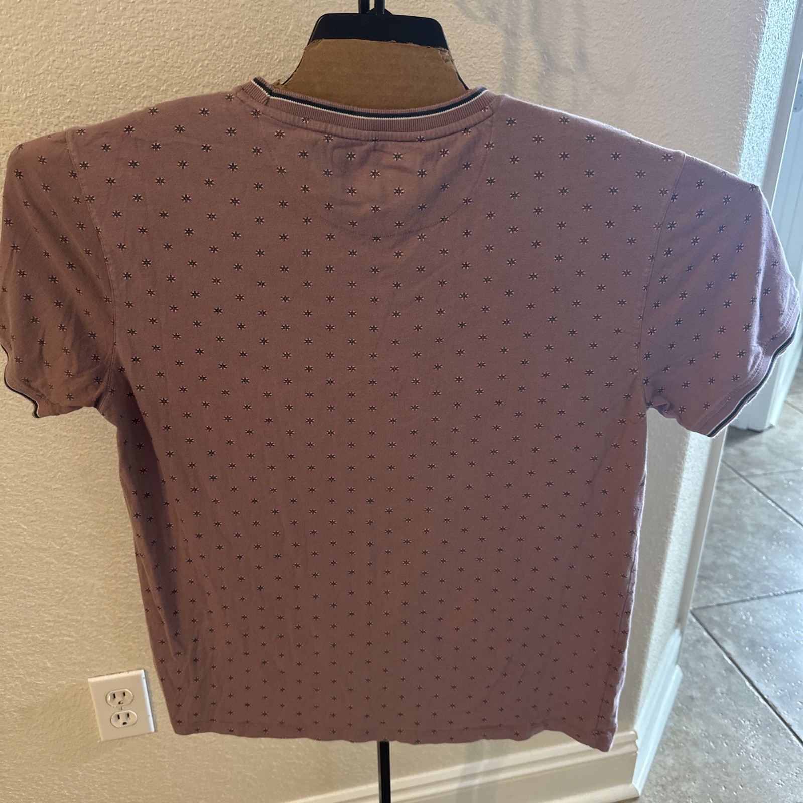 Nickel & Iron 100% Cotton Shirt Mens XL Plum Short Banded Sleeve and Collar