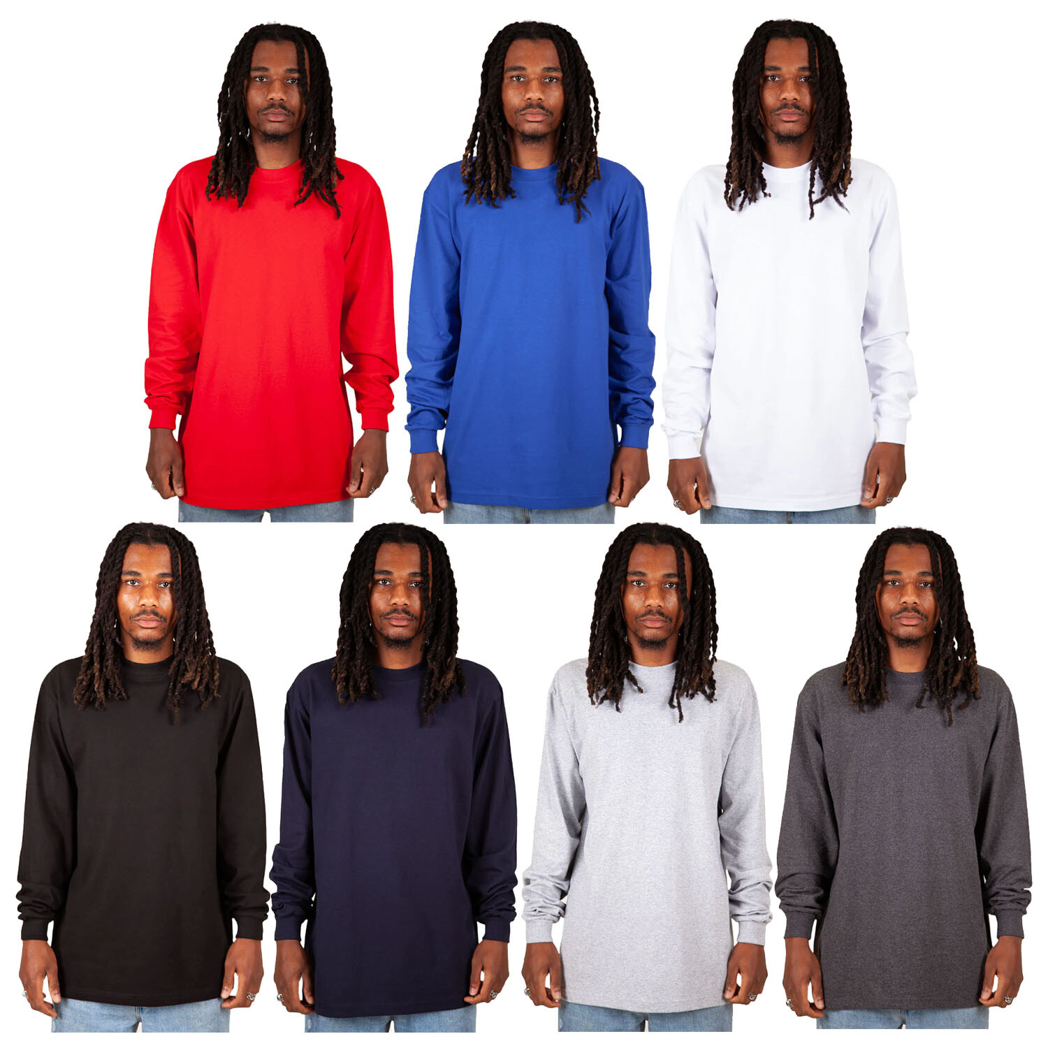 Shaka Wear Men&rsquo;s Max Heavyweight Long Sleeve Crew Neck T-Shirt