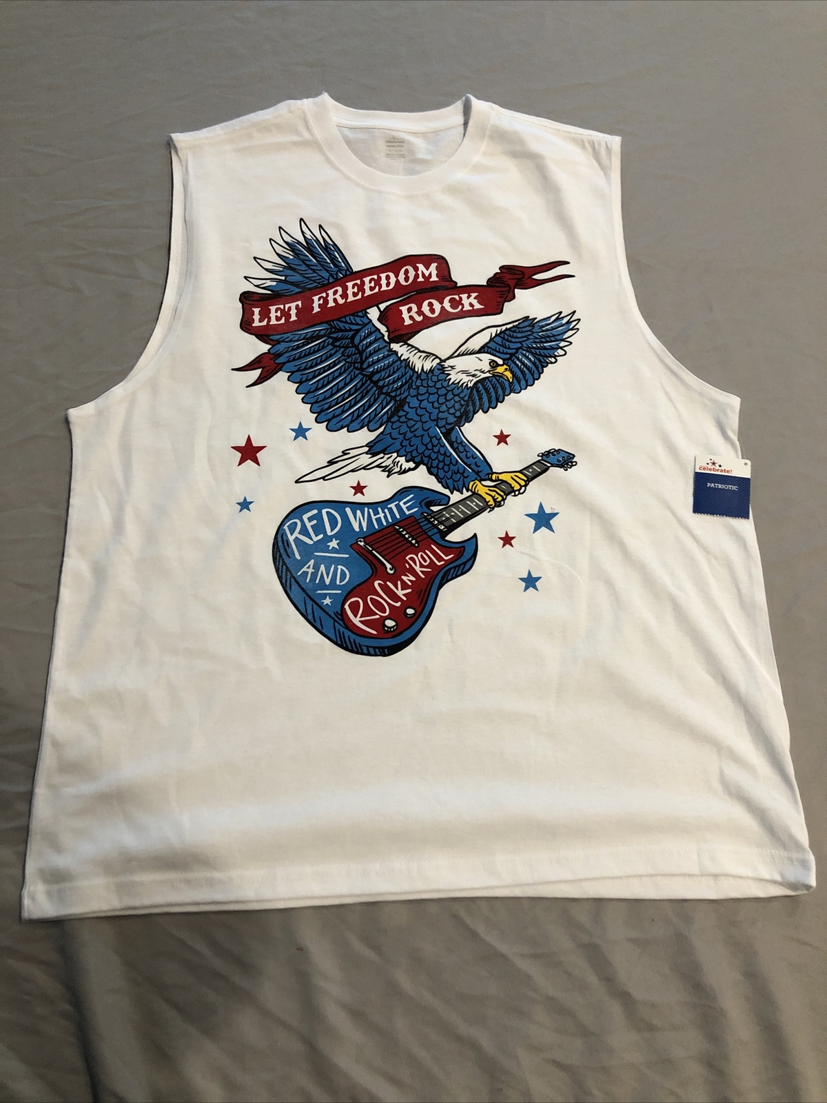 Way To Celebrate! Patriotic Men&rsquo;s Graphic Muscle T-Shirt Size XL