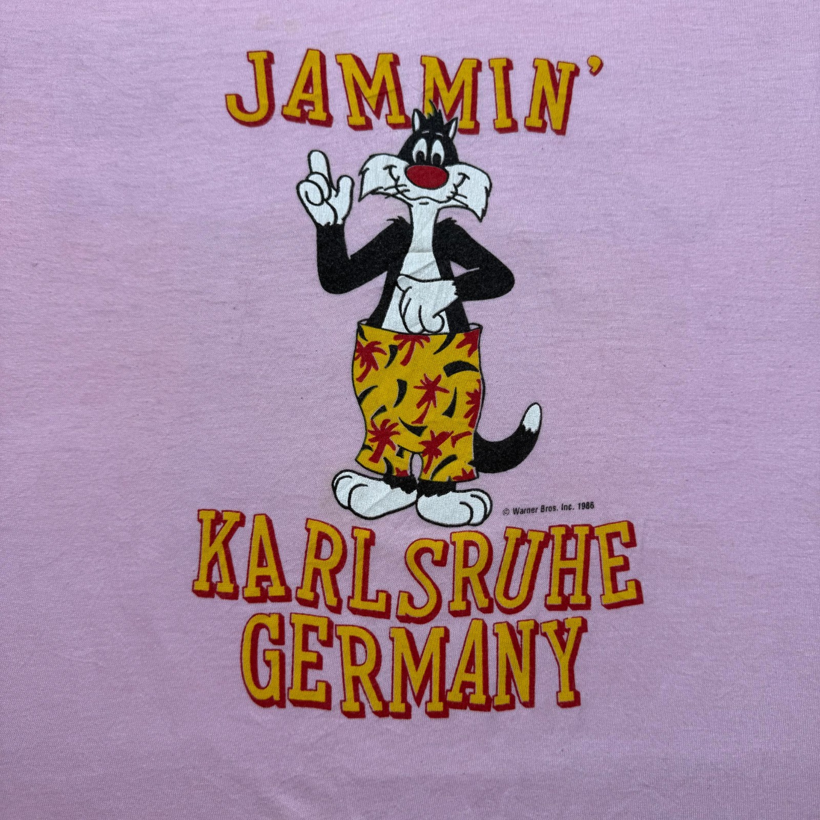 Vintage 1986 Looney Tunes Sylvester Jammin Karlsruhe Germany T-Shirt – Medium
