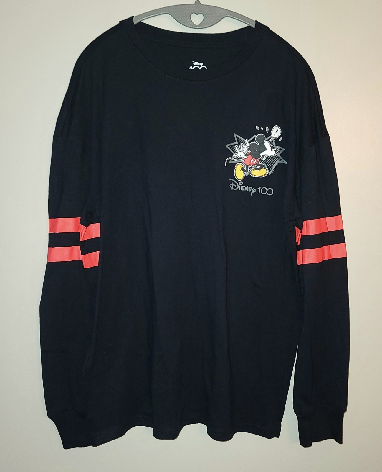 NEW MENS UNISEX DISNEY 100 MICKEY MOUSE LONG SLEEVED GRAPHIC TEE SIZE M