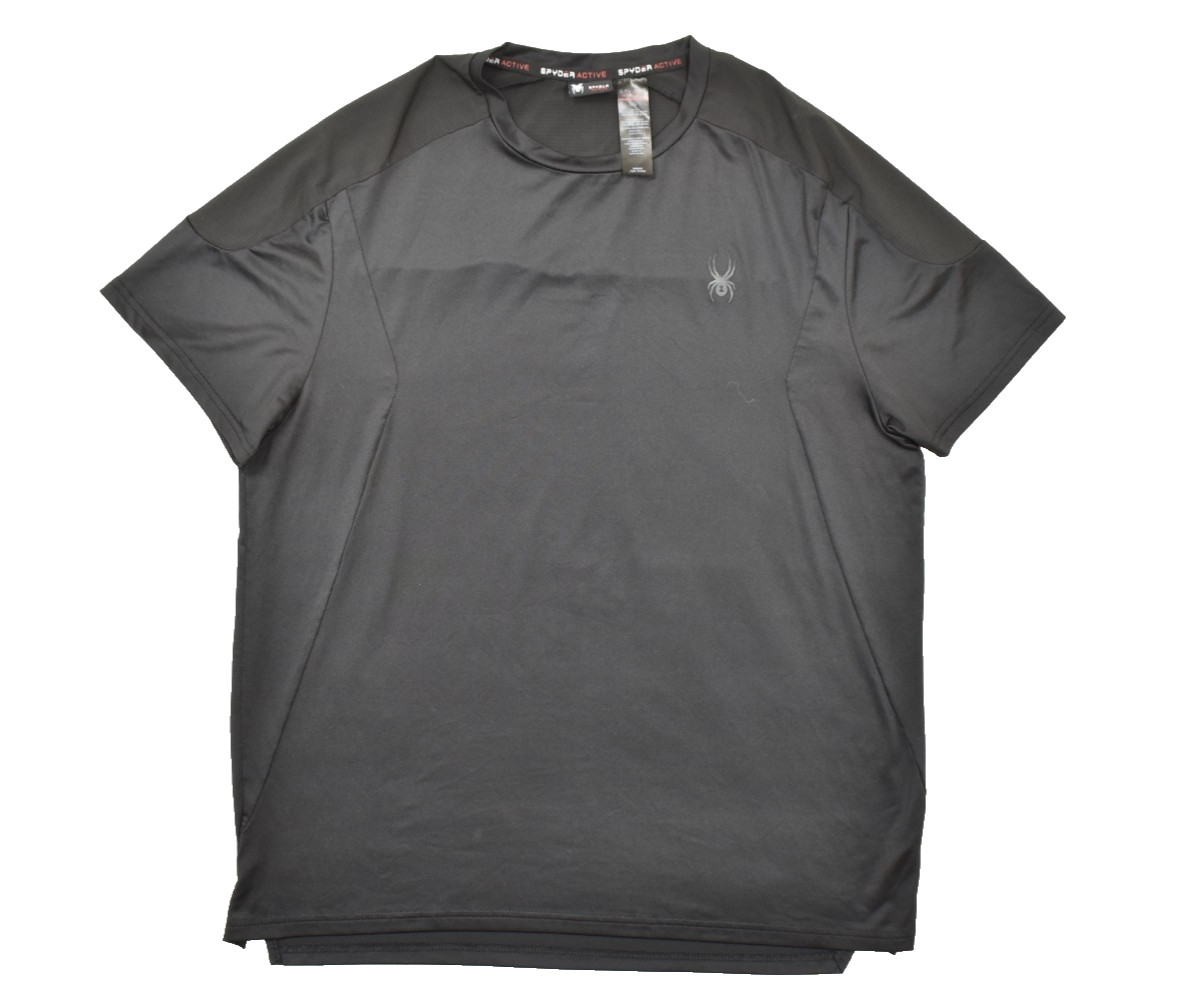 Spyder Active Men&rsquo;s Size Large Black Short Sleeve Performance Athletic T-Shirt