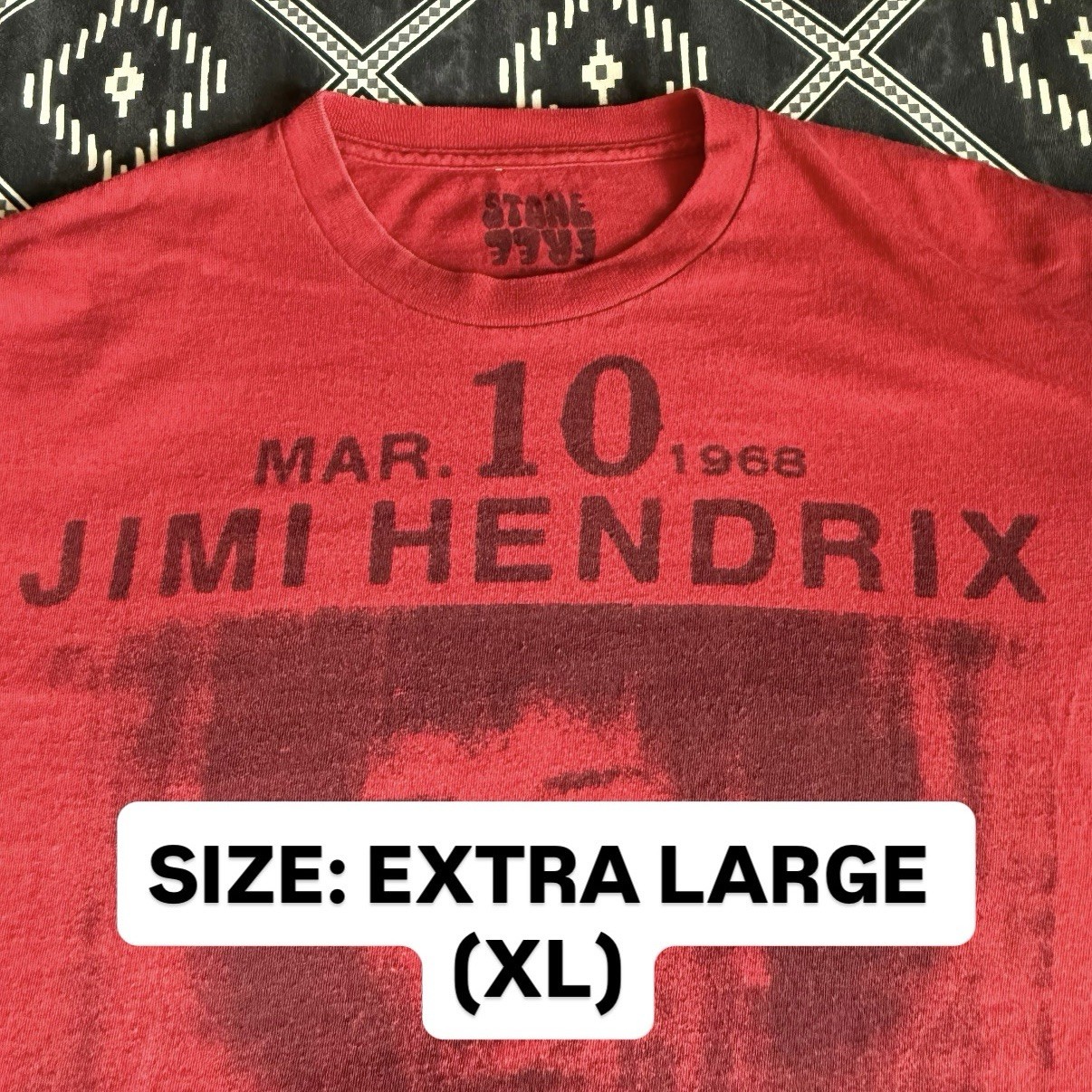 JIMI HENDRIX Voodoo Child Licensed T-Shirt 2011. XL STONE FREE Preowned NV