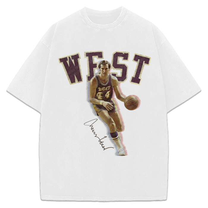 Jerry West Tribute T-Shirt The Logo Basketball Custom Fan Made Art Vintage Tee