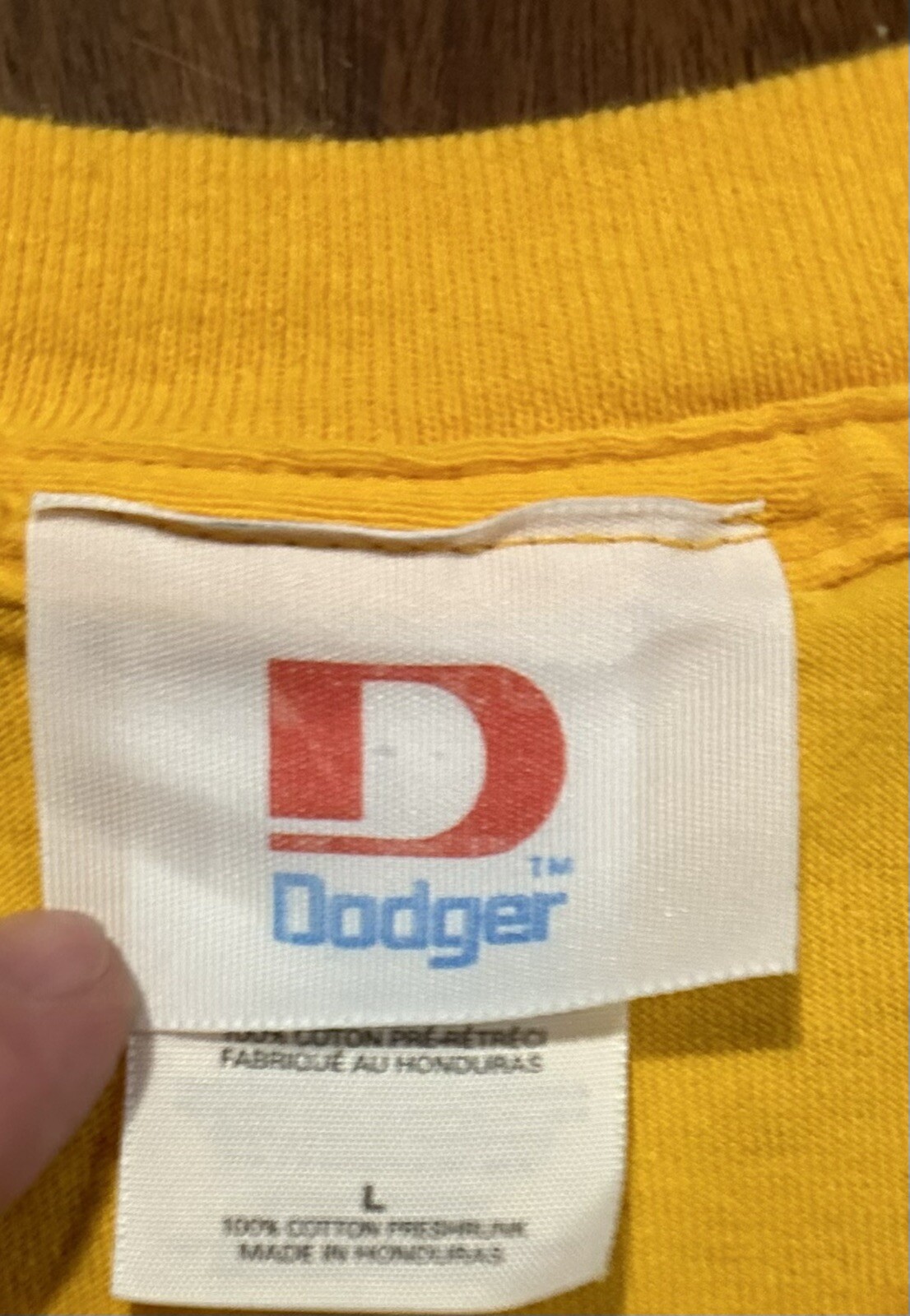 Rare Elmira College New York NY Yellow T Shirt Size Large Dodger Vintage