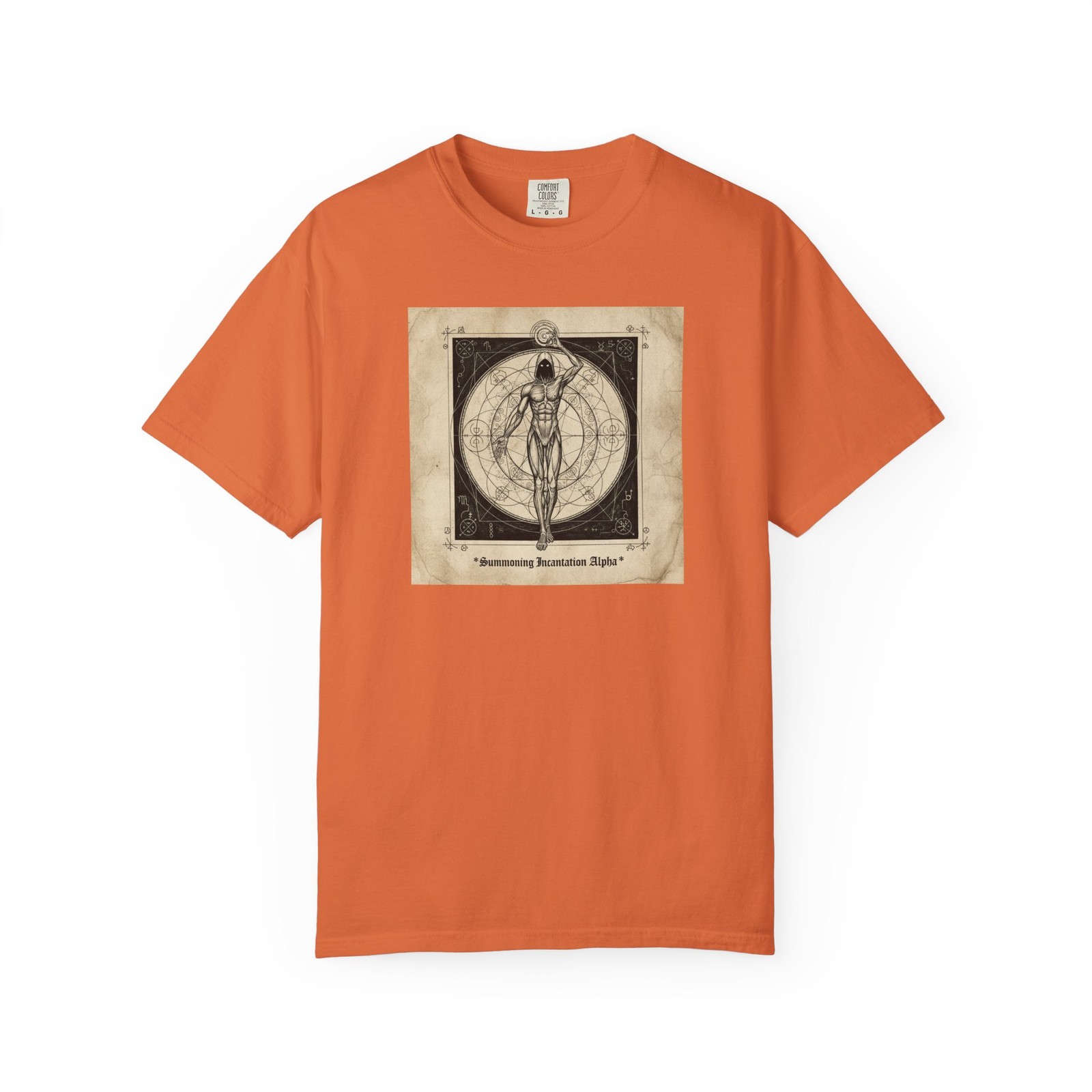 Vitruvian Occult Wizard&rsquo;s Tome Diagram T-Shirt | Esoteric Alchemy Art