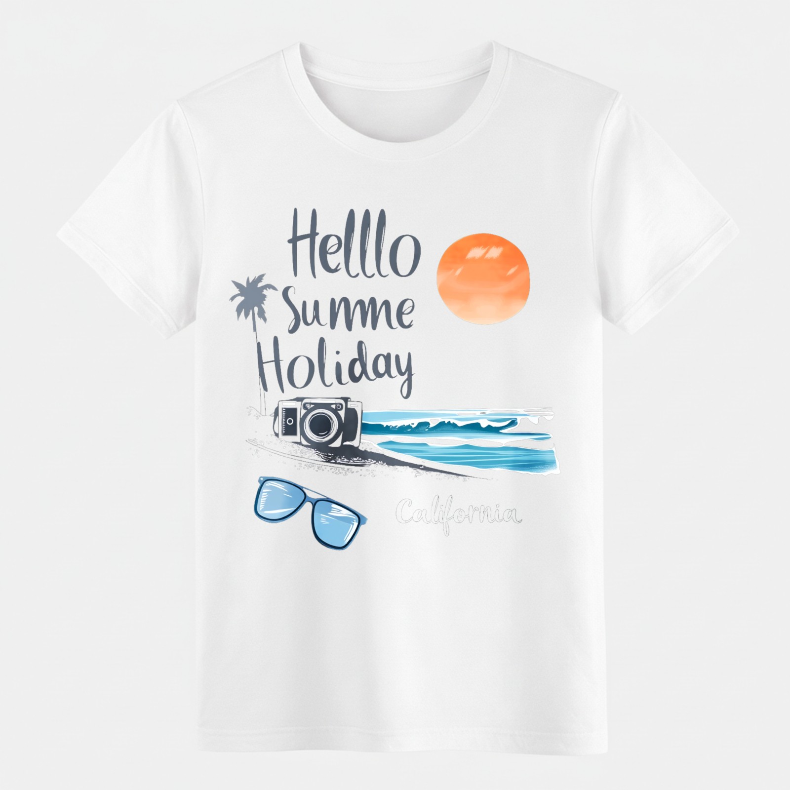 Summer Holiday California Beach Graphic T-Shirt Vacation Casual Short Sleeve Tee