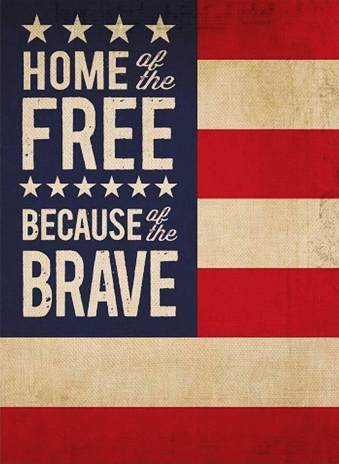 Covido Decorative Home of Free Because of the Brave 4th of July Patriotic