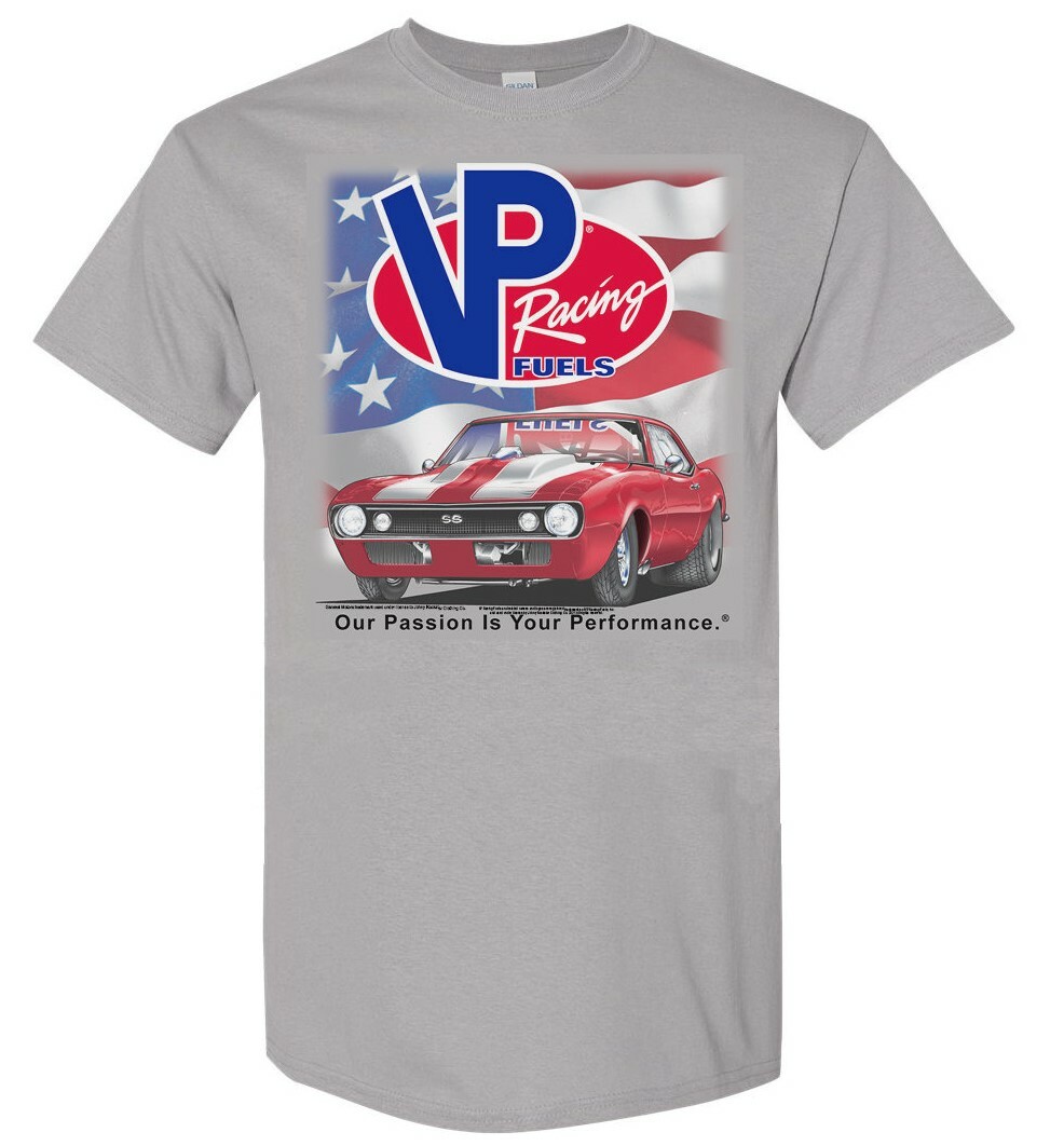 VP Racing Fuels 1967 Chevy Camaro SS Men&rsquo;s T-Shirt Gray Official Licensed