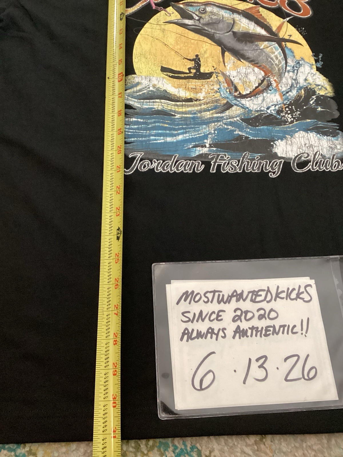NWT Nike Air Jordan Graphic Fishing Club Catch 23 Black T-Shirt Men’s Sz XL