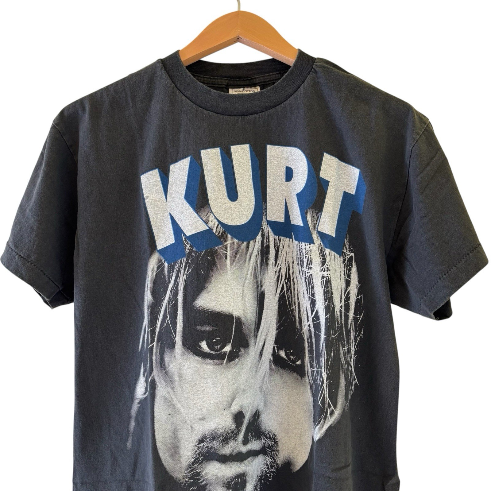 VTG Kurt Cobain Band Shirt Tee Nirvana Single Stitch REPRINT Size L