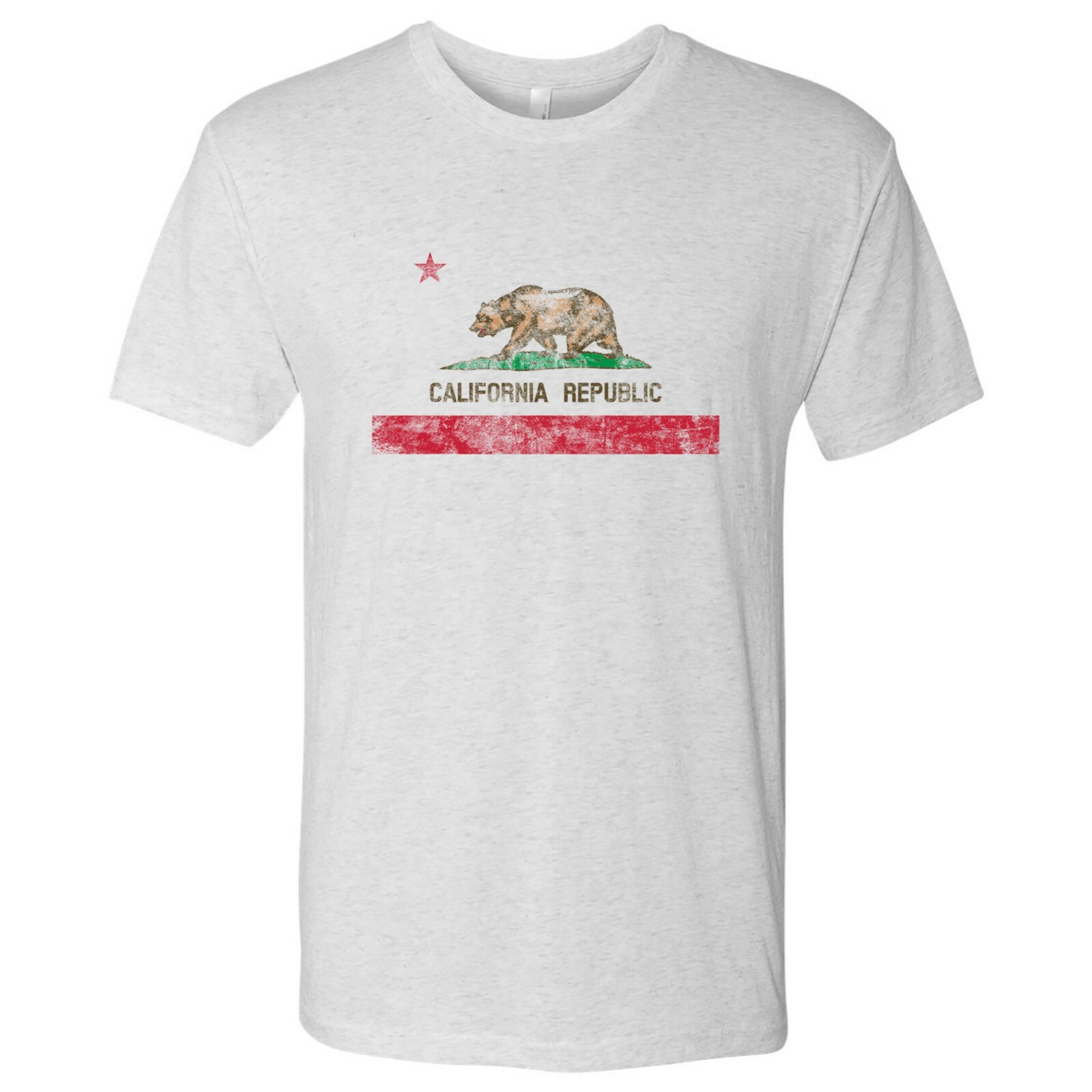 California Flag State Pride Hometown Triblend Mens T-Shirt – Heather White