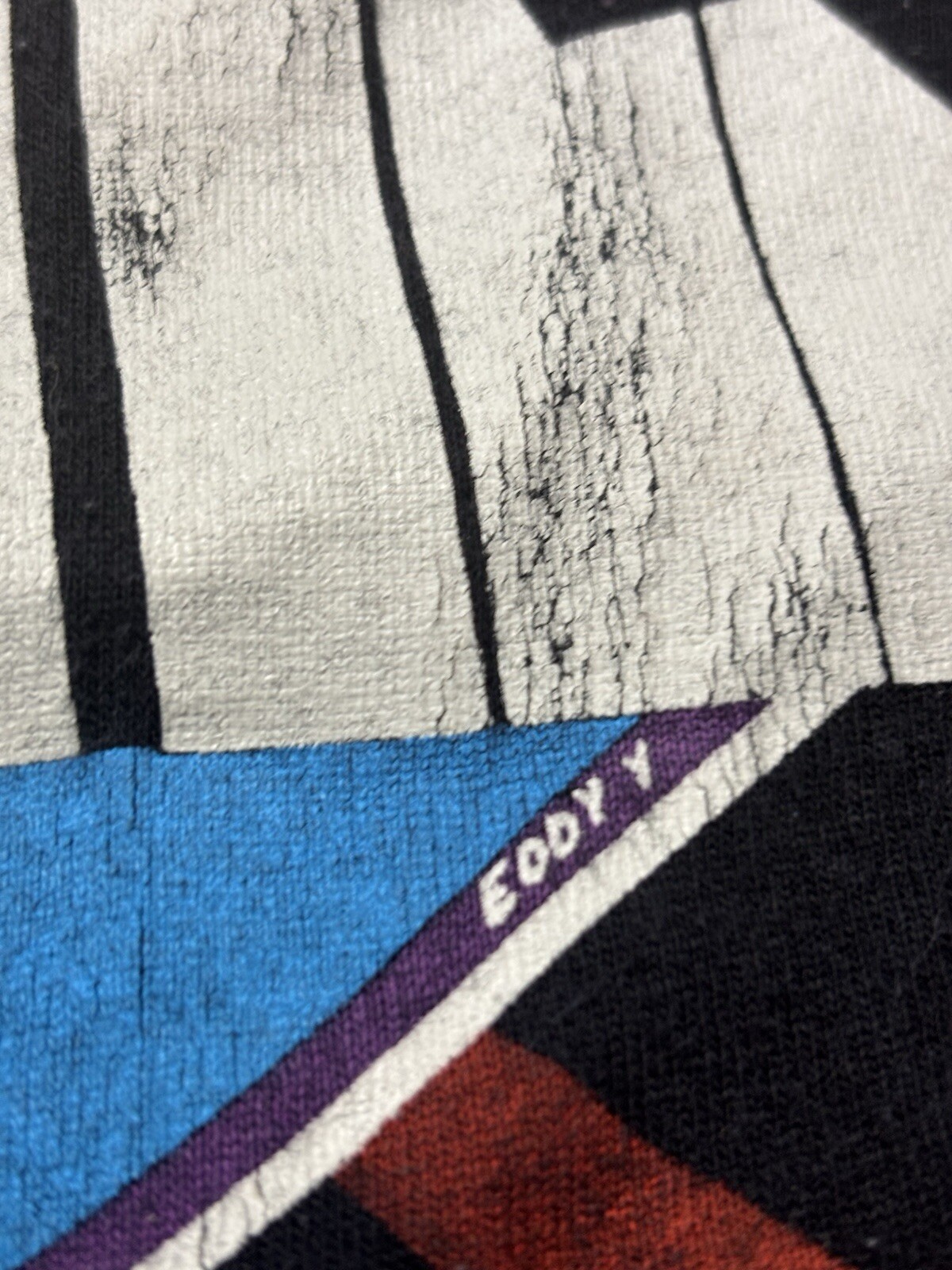 Vintage Signed Eddy Y Hobie Two Tone Surfer Abstract Size Large California Art