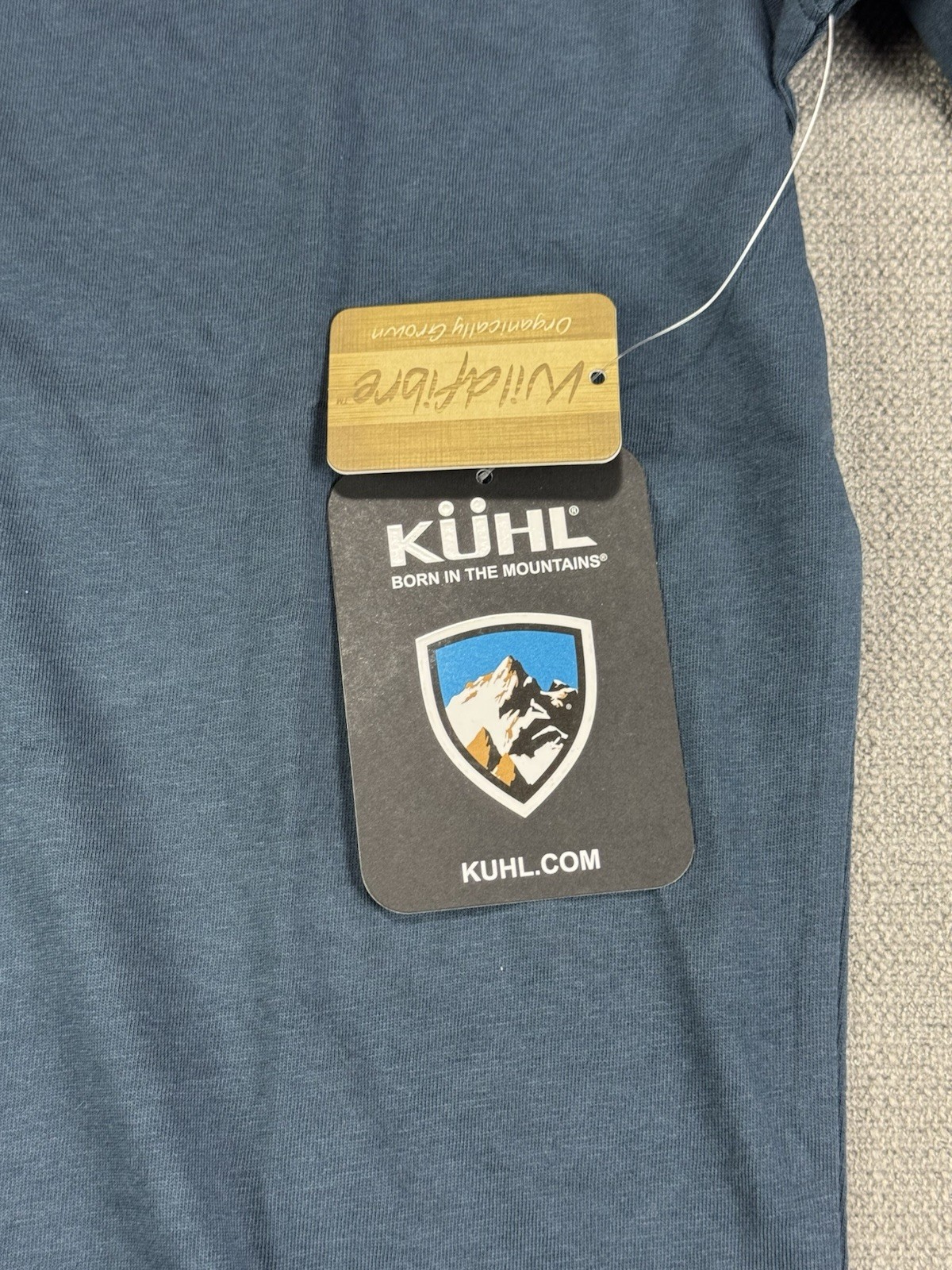 Kuhl Shirt Men Medium Cotton Blue Hiking Trek Mountain New