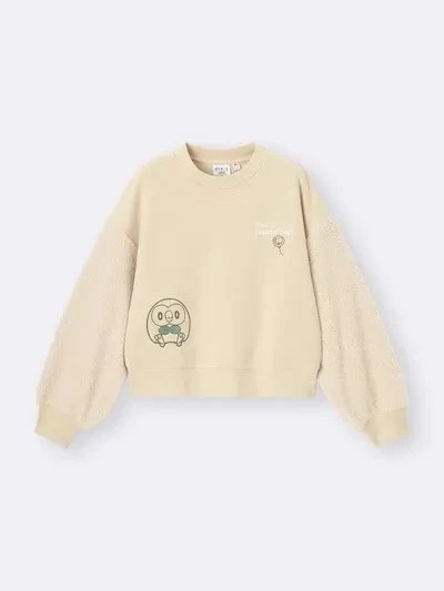 Pokémon Peaceful Place GU Pokepeace Combination Sweat Pullover BEIGE Rowlet